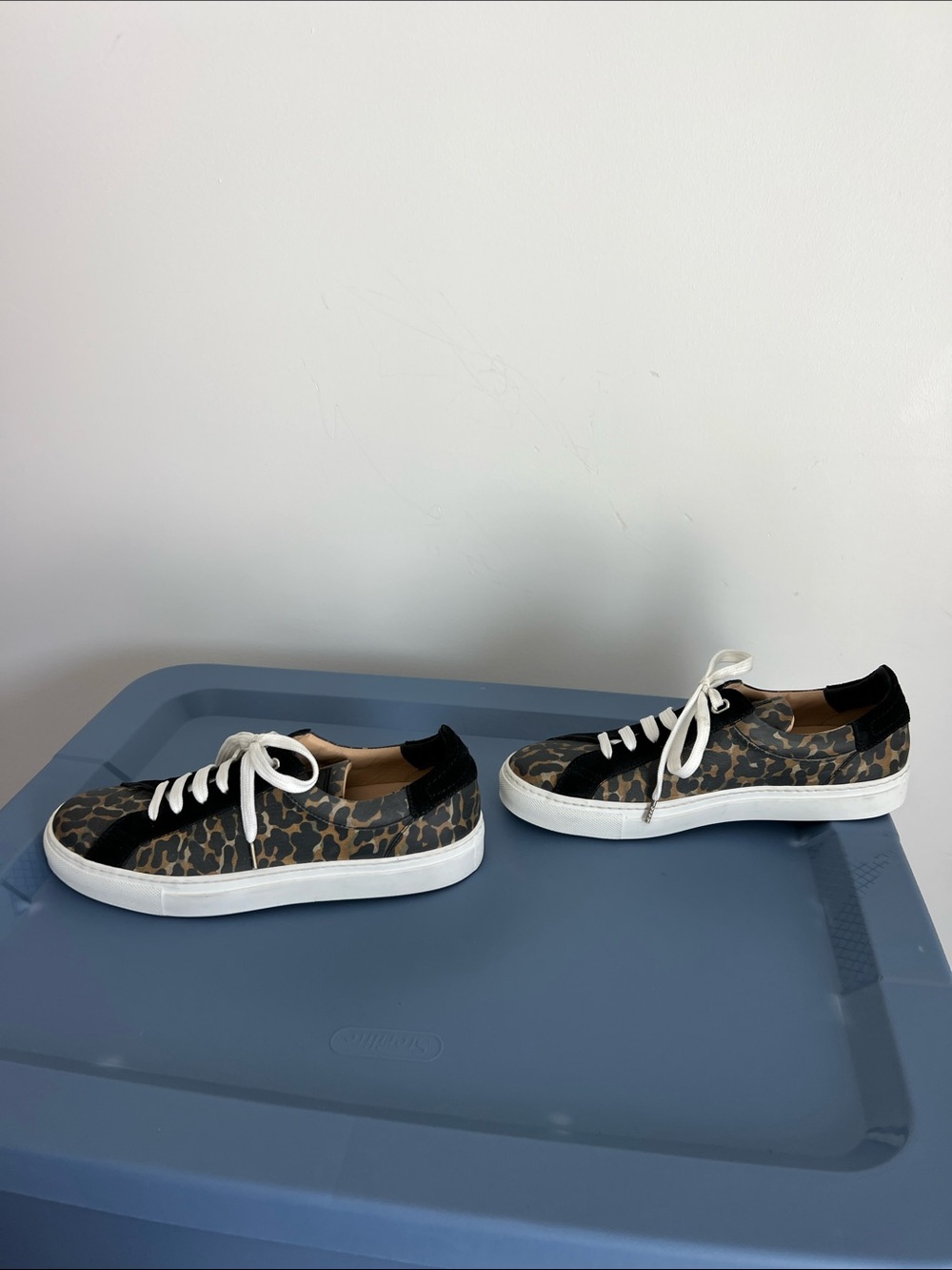 Belstaff dagenham leopard canvas suede low top sneakers tasmin gold colorway 38 - Picture 11 of 15